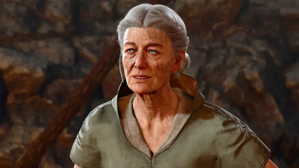 The character of Aunt Ethel in the game Baldur's Gate 3, the army, from Jeddah, the developer